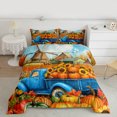 thumbnail image 2 of Homewish Botanical Sunflower Pumpkin 2pcs Bedding Comforter Set For Teens Boys Girls,Blue Truck Twin Comforter Sets,Happy Autumn Harvest Breathable Bedding Set,Lightweight Room Decor,Reversible, 2 of 8