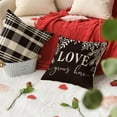 thumbnail image 5 of Valentine''s Day Black and White Love Throw Pillow Covers, 20 x 20 Inch Hello Valentine Plaid Wedding Cushion Case Decoration for Sofa Couch Set of 4, 5 of 6