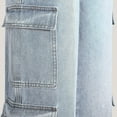 thumbnail image 5 of Hessimy Girl's High Waisted Button Wide Leg Jeans Casual Long Denim Pants with Pocket(Blue,6-7 Years), 5 of 5