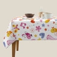 thumbnail image 3 of Wukai Cartoon Birds & Flowers Waterproof Tablecloth for Kitchen Dining, Fits Square Tables for 2-4 Seats -60"x60", 3 of 7
