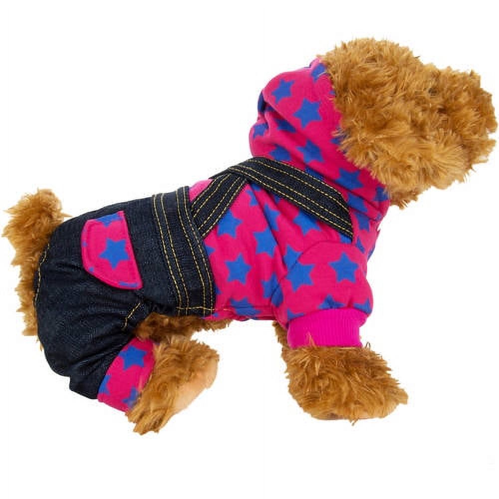 CUECUEPET Cotton Denim Overall Suspenders Suit Single Piece Easy to put on for Boy or Girl Dogs or Puppies [Multiple Sizes Available]