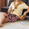 thumbnail image 3 of Wukai Rose Flowers Men’s Short Pajama Pants With Pockets Soft Sleep Pj Shorts for Men-4X-Large, 3 of 6