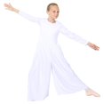 thumbnail image 1 of Danzcue Combinaison à Manches Longues pour Filles, Blanc, 6x-7, 1 of 4