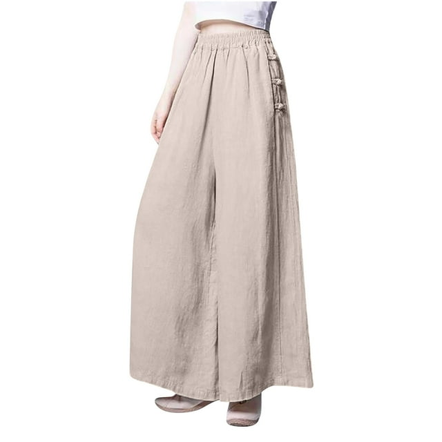 Birdeem Womens Casual Pants High Waist Solid Color Comfortable Button Decoration