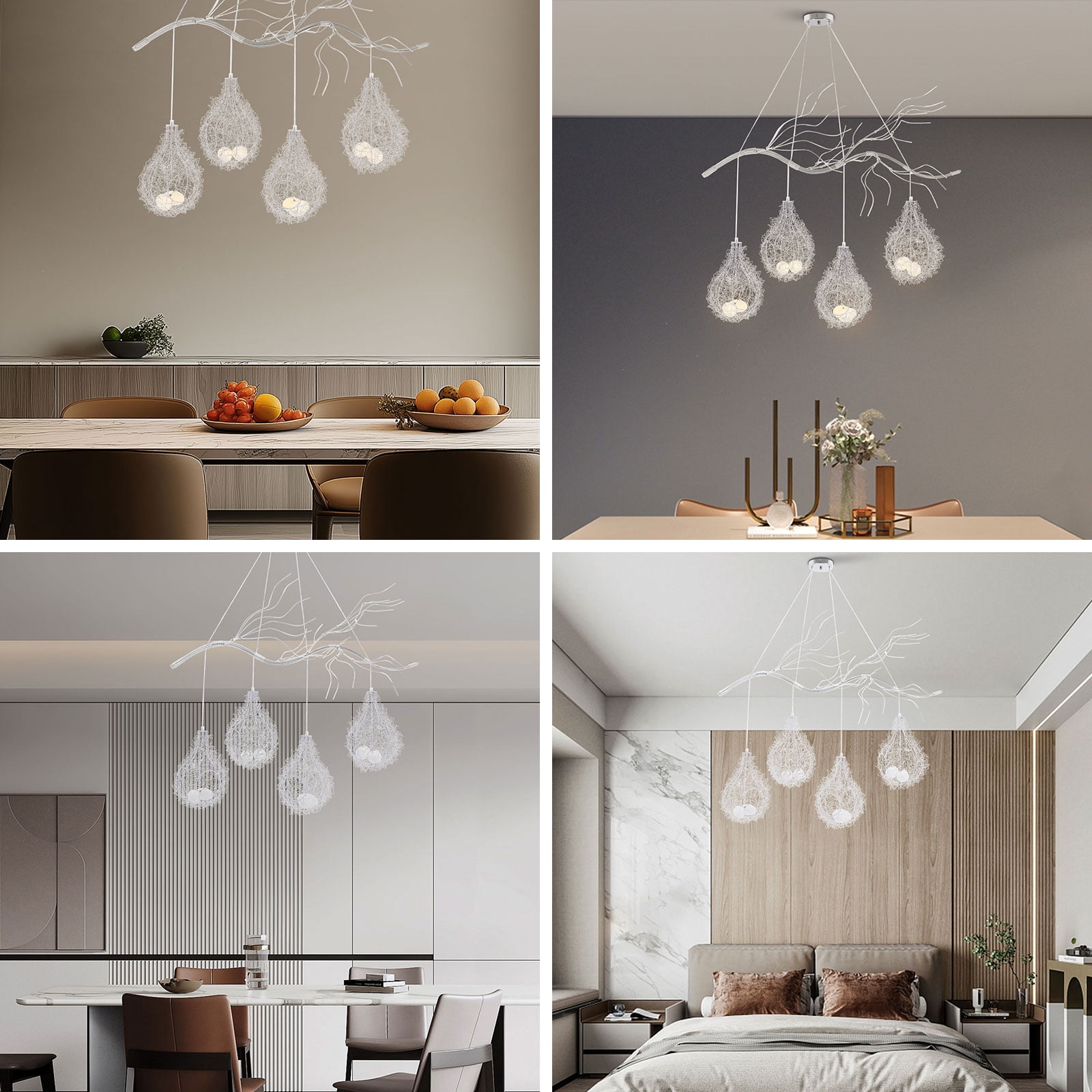 Creative Bird's Nest Chandelier, Ceiling Lamp Fixture, Rustic Pendant Light