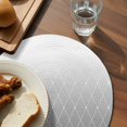 thumbnail image 3 of Gray Ombre Round 13 Inch Placemats Set of 4, Modern Geometric Abstract Rhombus Striped HeatResistant Non Slip Place Mats for Dining Table, Wipeable Braided Kitchen Table Mats for Housewarming, 3 of 9