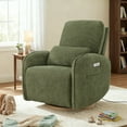 thumbnail image 2 of Spruce & Spring Power Swivel Nursery Glider Recliners with Lumbar Pillow and Charging Port for Living Room, Moss Green, 2 of 9