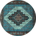 thumbnail image 1 of Ahgly Company Indoor Round Persian Light Blue Traditional Area Rugs, 4' Round, 1 of 4
