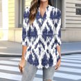 thumbnail image 2 of Yuanlook V Neck T-Shirts Blouses for Women,Dressy Casaul 3/4 Length Sleeve Womens Tops Shirts Fashionable Tee - Navy - XXL, 2 of 5