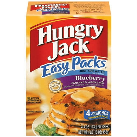 Hungry Jack: Easy Packs Blueberry 4 Ct Pancake & Waffle Mix, 16 oz