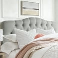 thumbnail image 3 of Shengchao Trade Adjustable Heigh Headboard with Linen Upholstery and Button Tufting for Bedroom,King,Dove Gray, 3 of 11