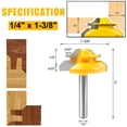 thumbnail image 2 of Juego de brocas Lock Miter para fresadora Newdeli, 45 grados, 3 piezas, vástago de 1/4 pulgadas, 2 of 7