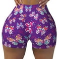 thumbnail image 2 of Lsque Bright Butterflies Pattern High Waisted Biker Shorts for Women-Tummy Control Fitness Athletic Workout Running Yoga Gym Shorts,Moisture-Wicking-Medium, 2 of 9