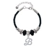 thumbnail image 2 of Delight Jewelry Silvertone Small Gelato Script Initial - B - Middle Sister Celtic Knot Leather Bead Bracelet, 7"+2" Extender, 2 of 4