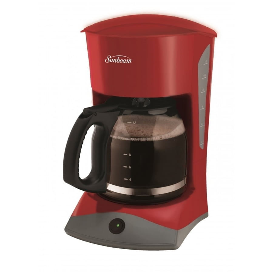 Sunbeam 6973033 12 Cup Coffee Maker with Removable Filter Holder Red