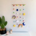 thumbnail image 1 of PENGXIANG Clouds Macrame Woven Tapestry Wall Hanging Photo Prop Rainbow Pom-Pom Tapestry, 1 of 7