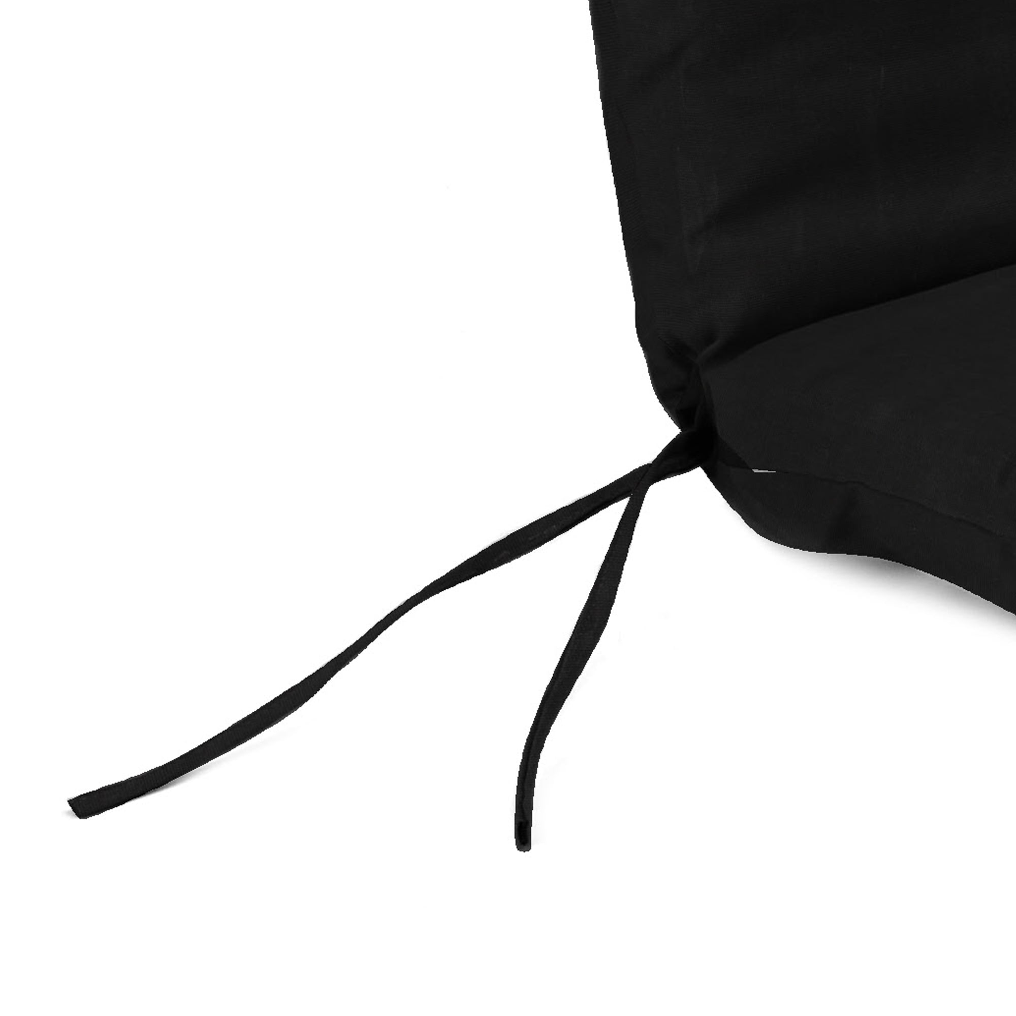 Jordan Manufacturing 75.5" x 22" Canvas Black Solid Rectangular Outdoor Chaise Lounge Cushion with Ties