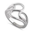 thumbnail image 1 of 925 Sterling Silver Oxidized Platinum Plated Pattern Swirl Stackable Women Ring, 1 of 2