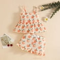 thumbnail image 2 of UngA Baby Outfit 3 6 12 18 24 Months 2T 3T 4T 5T Girls Outfits Short Sleeve T-Shirts Shorts Clothing Set(Beige,3-4 Years), 2 of 5