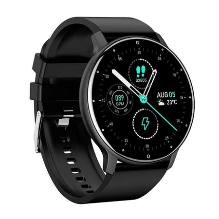 for ZTE Axon 30 5G Smart Watch, Fitness Tracker Watches for Men Women, IP67 Waterproof HD Touch Screen Sports, Activity Tracker with Sleep/Heart Rate Monitor - Black