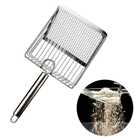 Mozhitti Cat Litter Shovel Stainless Steel Hollowed Cat Poop Lightweight Pet Supplies (1PC 28cm)