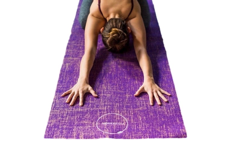 Fitccessory Jute/Hemp Premium and Sustainable Eco Yoga Mat, Purple, 5mm Thick, 68-Inch x 24-Inch