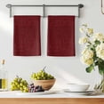 thumbnail image 3 of Vintage Dark Red Kitchen Towels Set of 4, Farmhouse Retro Solid Color Linen Texture Absorbent Dish Towels for Kitchen, Microfiber Hand Towel, Quick Drying Tea Towel for Cleaning Decorative Dishcloths, 3 of 7
