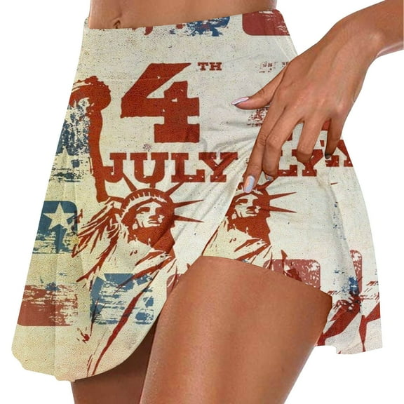 Jacenvly New Under Skirt Shorts Women Loose Women's Summer Pleated Tennis Skirts Athletic Stretchy Short Yoga Fake Two Piece Trouser Skirt Shorts Quick Drying White