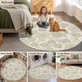 thumbnail image 6 of Round Area Rug 5ft,Classical Ethnic Flower Leaves Washable Carpet Non-Slip Runner Accent Rugs Indoor Floor Mat for Bedroom Living Room Decor,Traditional Tribal Floral, 6 of 9