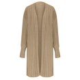 thumbnail image 5 of Penkiiy Womens Long Cardigan Sweaters 2024 Fall Open Front Coat Long Sleeve Cable Knit Maxi Outerwear Jacket Clothes 3XL Khaki, 5 of 8