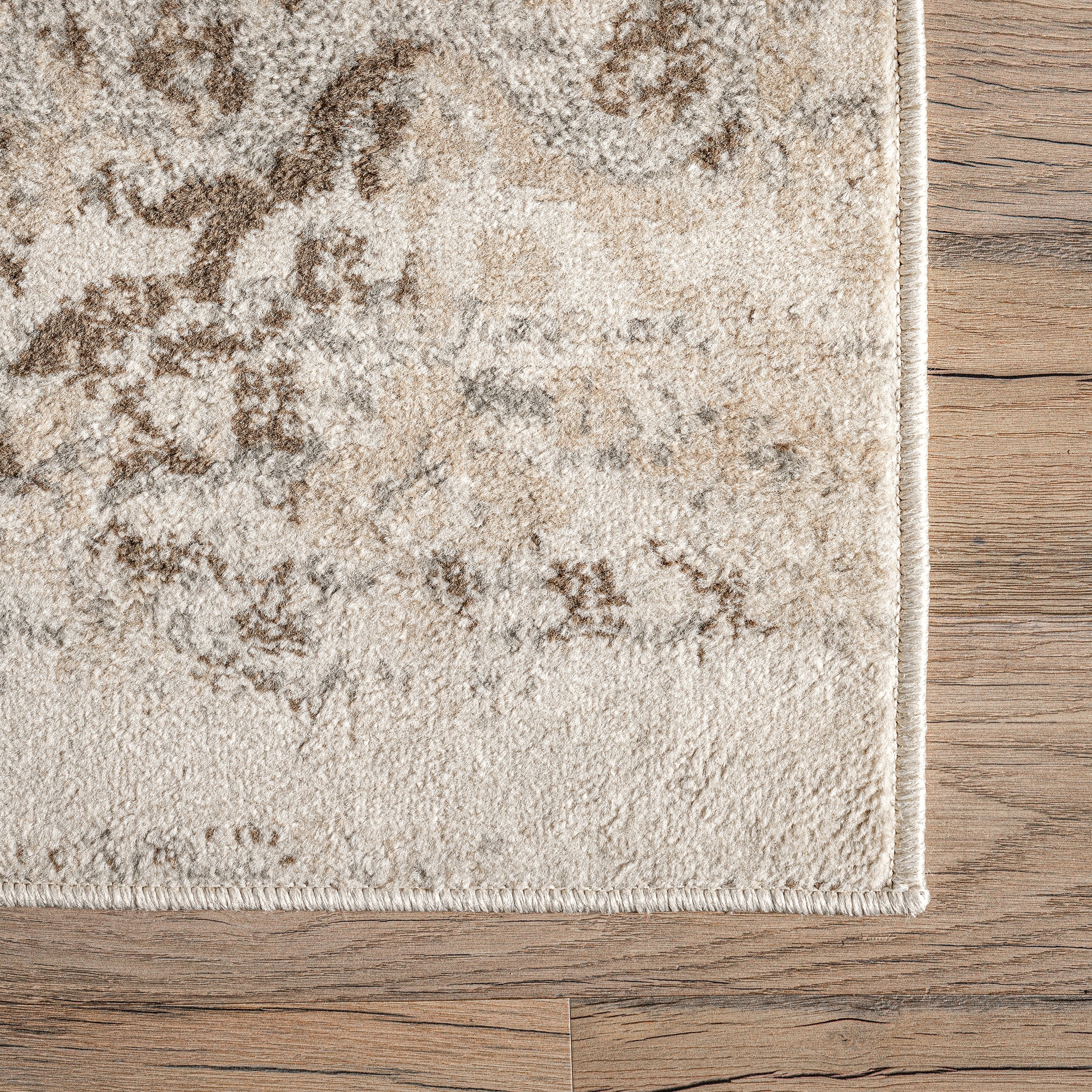 nuLOOM Freja Faded Floral Beige 11' x 14' 6" Vintage Area Rug