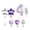 D, variant on Purple Party Balloons, Number Foil Balloon Set, Birthday Decoration Kit with Star Balloons