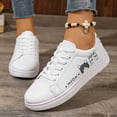 thumbnail image 3 of Athletic Shoes for Women Casual Shoes Fashion Cat Print Lace Up Flat Sneakers Comfortable Walking Shoes for Daily Wear Pu 37 Size, 3 of 5