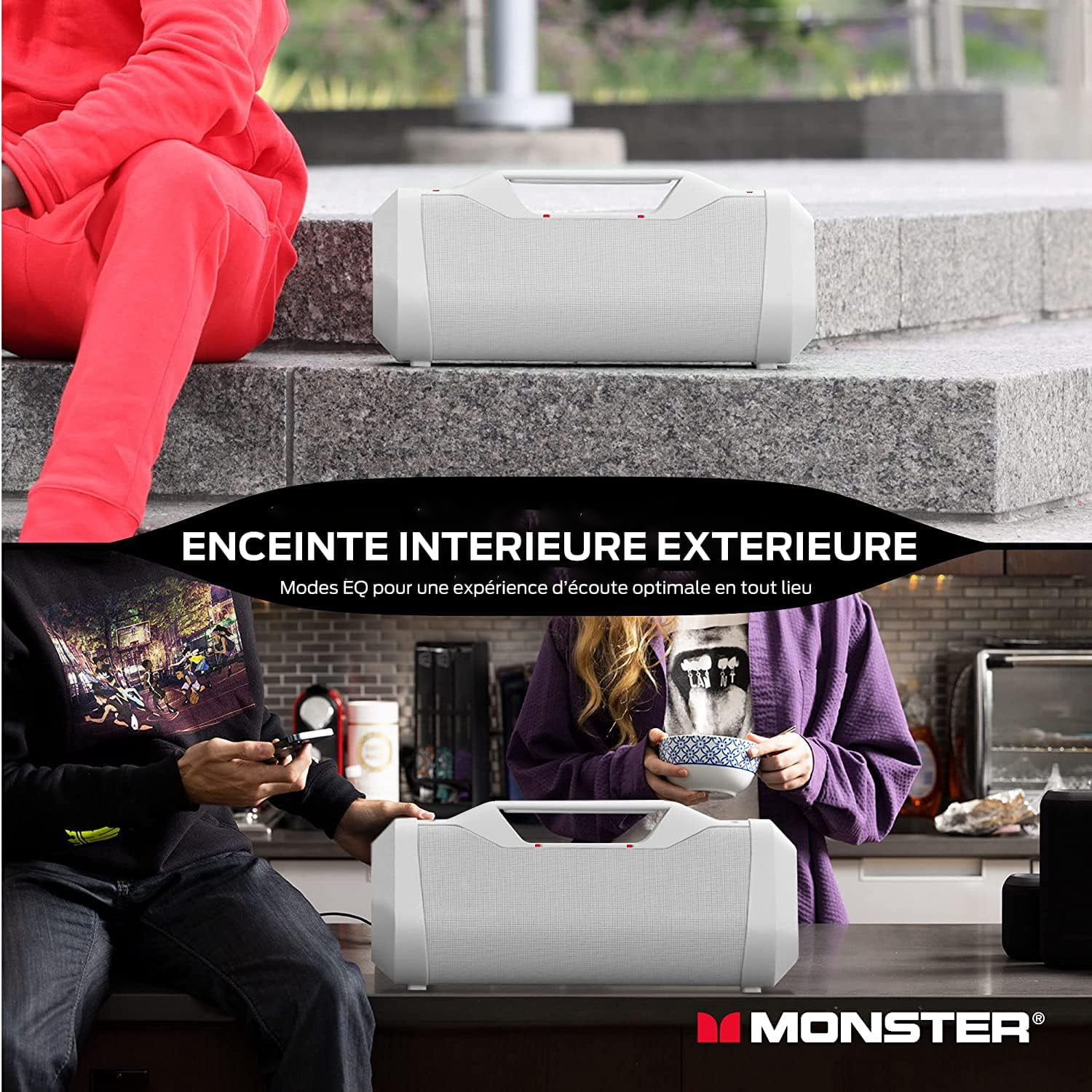 Monster Blaster 3.0 Portable Speaker, 120W Wireless Bluetooth Speaker, IPX5 Rechargeable Waterproof, Charge Out & Aux Input