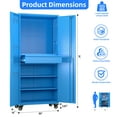 thumbnail image 5 of Gaeanet Metal Garage Storage Cabinet with Wheels & Pegboards,Lockable Rolling Steel Cabinet with Drawers & Adjustable Shelves for Home,Office,Kitchen,School,Assembly Required,Blue, 5 of 10