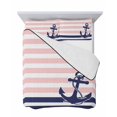 thumbnail image 7 of Anchor Pink Full Size Down Alternative Comforter, Lightweight Comforter Quilt Bedding Set with Pillow Shams Modern Navy Blue White Striped Nautical All Seasons Bed Comforter Duvet Insert 78"x90", 7 of 7