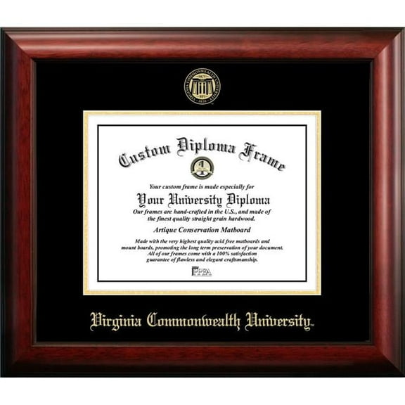 Campus Images VA983GED-1411 11 x 14 in. Virginia Commonwealth University Gold Embossed Diploma Satin Mahogany Frame