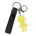 thumbnail image 2 of Impresión de letras acrílicas amarillas, divertido diseño de dibujos animados de anime para bolsos, llaveros unisex, adorable llavero con dije de oso, 2 of 8