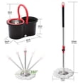 thumbnail image 4 of 1 Set,  Household Spin Mop And Bucket Set With 3 Mop Heads, Household Rotating Floor Mop, Hands-Free Wash Mop, Dust Removal Mop, Dry And Wet Use, Perfect For Home, Kitchen,  Regular, 4 of 10