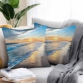 thumbnail image 2 of Waterproof Throw Pillow Covers Set of 2, 24x24 Inch Sunset Beach Decorative Pillowcases Outdoor Pillow Slip Cushion Covers Set for Couch Tent Spray Ocean Waves Sky Nature Scenery, 2 of 7