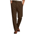 thumbnail image 5 of SAWOBUUN Men's Pleated Dress Pants Straight Leg High Drape Business Casual Suit Trousers with Pockets, 5 of 6