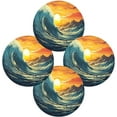 thumbnail image 3 of Surfer Riding Waves Round Placemats Washable Placemats Non-Slip Heat-Resistant Table Place Mats for Dining Kitchen Holiday Party Table 15.4"-4PCS Home Decor, 3 of 7