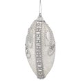 thumbnail image 4 of Northlight 4ct Beaded Swirl Patterns Shatterproof Finial Christmas Ornament Set 4.5" - White/Silver, 4 of 4