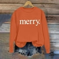 thumbnail image 3 of Craaazy Christmas Gifts Women's Christmas Merry Round-Neck Loose Sweatshirt Long-Sleeved Top Casual Sweatshirt Gifts For Women, 3 of 6