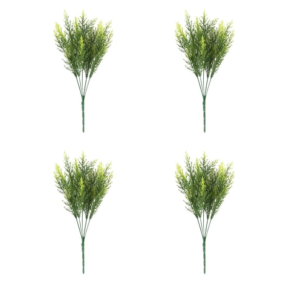 Matsuzay 4 piezas ramas agujas decoración Artificial nieve falsos pino con Greenerys racimos de pino hojas de pino ramitas de Kits de decoración para fiestas D