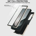 thumbnail image 2 of For Samsung Galaxy Z Fold 6 Cover Hidden Kickstand Card Slot Wallet Case with Tempered Glass Screen Film Design Heavy Duty Protection Shockproof Phone Case for Samsung Galaxy Z Fold 6,Apricot, 2 of 6