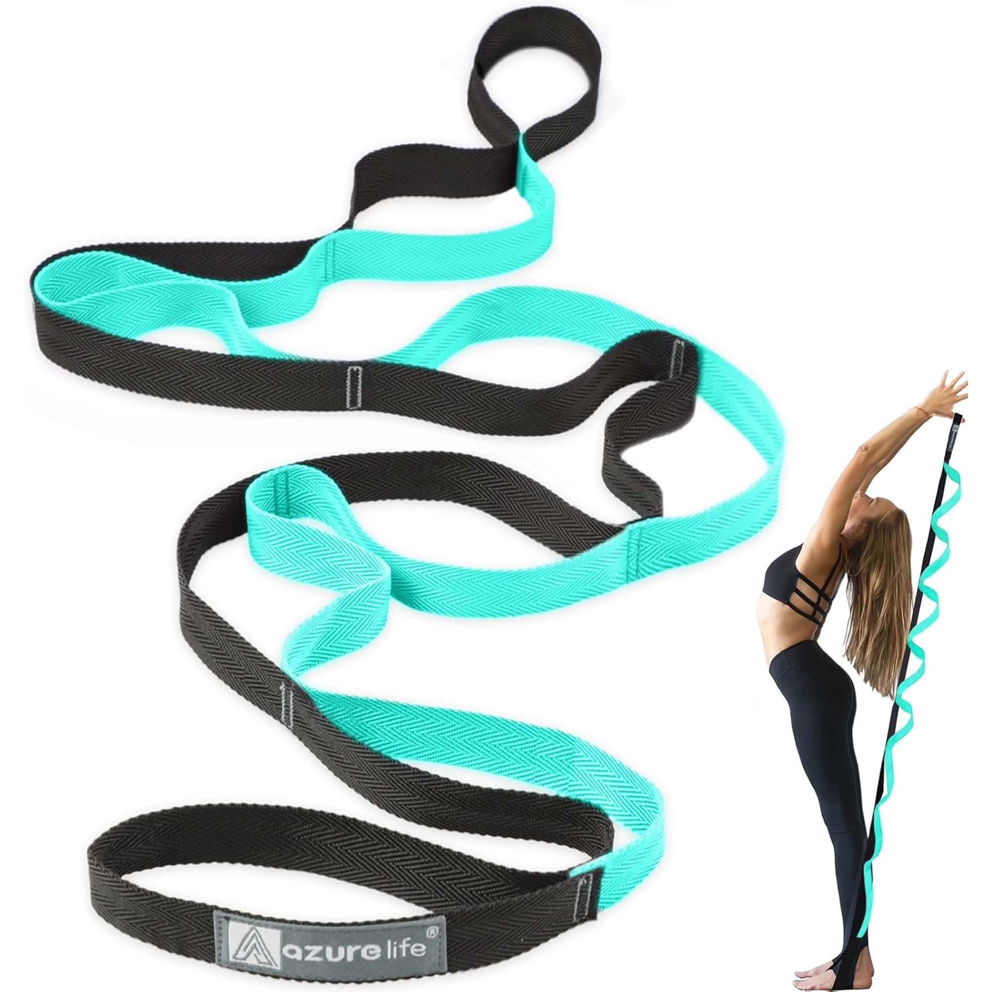 Premium Durable Stretch Straps with Loops, Stretching Strap for Physical Therapy, Multi-Loop Yoga Strap Fitness Exercise Strap for Yoga, Pilates, Dance, Flexibility&Exercise