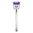 thumbnail image 3 of 2 ct Cushion Cut Natural Amethyst Solitaire 18K White Gold Womens Engagement Ring, 3 of 5