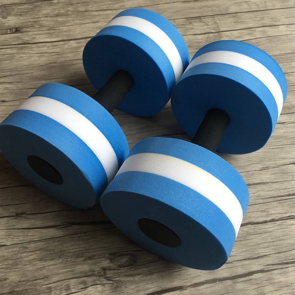 Daisyyozoid 2pcs Water Aerobics Dumbbells Eva Aqua Pool Exercise Blue