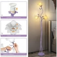 thumbnail image 5 of Flower Floor Lamp for Living Room, Tall Cute Reading Lamp with Flexible Neck Shaft for Bedroom Decor, Modern Corner Floor Lamps with 3-Color Temperatures LED Bulb (Purple), 5 of 7